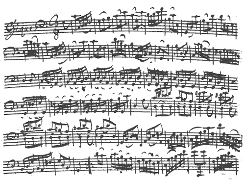 Bach Cello Suite in C, manuscript